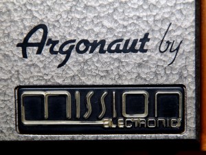 The "Argonaut by Mission Electronics" logo on the bottom-right of the speaker cabinet.