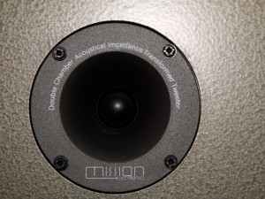 Close-up photo of the tweeter of one of my Mission 780 Argonaut Loudspeakers