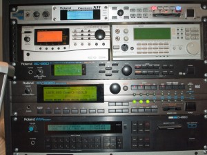 The top half of my synth rack as of March 18 2010.